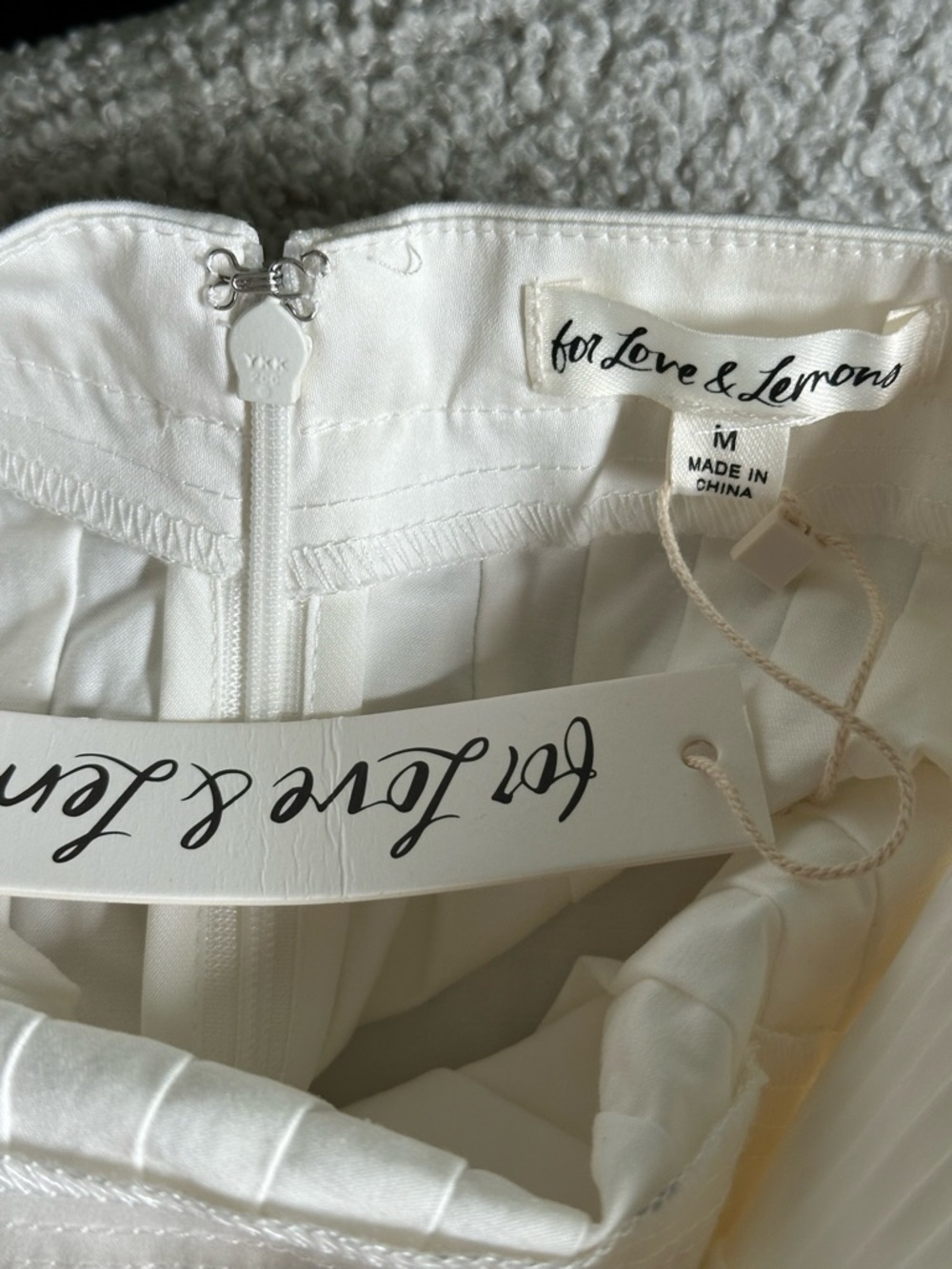 For Love & Lemons Sierra Mini Dress in White, NWT, Size M Bridal Bach Graduation - Picture 10 of 14
